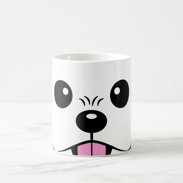 Cute White Bichon Frise Hund Sticking Tunga Out Kaffemugg (Center)