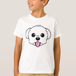 Cute White Bichon Frise Hund Sticking Tunga Out T Shirt