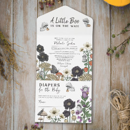 Cute White Blommigt Spöken Halloween Baby Shower