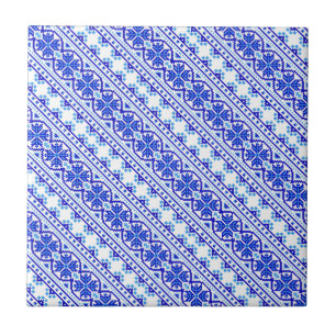 Cute white blue dekorative ukrainsk rand kakelplatta