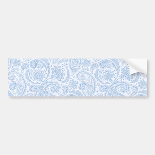 Cute white blue paisley mönster bildekal (Framsidan)