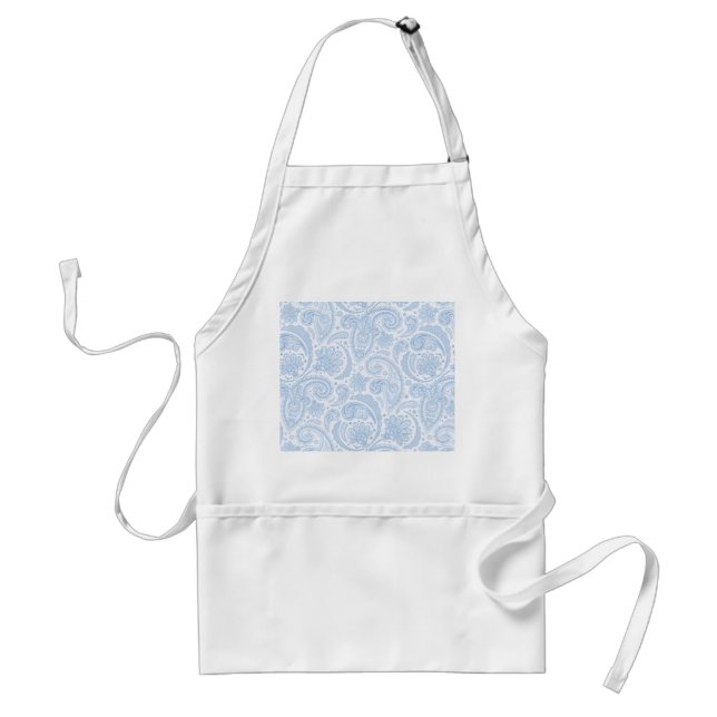 Cute white blue paisley mönster förkläde (Framsidan)