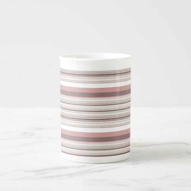 Cute white brun rand benporslin mugg (Framsidan)
