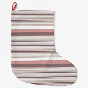 Cute white brun rand stor julstrumpa
