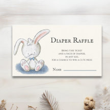 Cute White Bunny Baby Shower Raffle