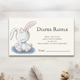 Cute White Bunny Baby Shower Raffle Tilläggskort