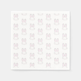 Cute white bunny kanin roligt modern mönster pappersservett