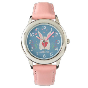 Cute White Bunny med hjärt Personlig Armbandsur