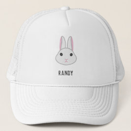 Cute white bunny på keps