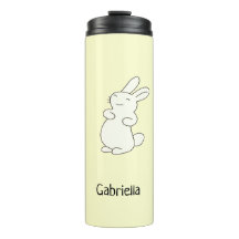 Cute white bunny personlig namn gult