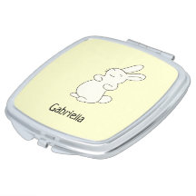 Cute white bunny personlig namn gult