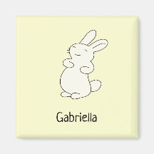 Cute white bunny personlig namn gult