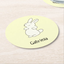Cute white bunny personlig namn gult