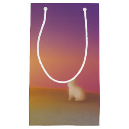 Cute White Bunny Rabbit på Grassy Backe vid Solupp