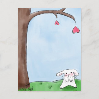 Cute white bunny vykort