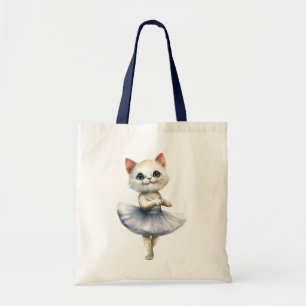 Cute white cat ballerina dansballet tygkasse