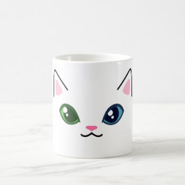 Cute White Cat Heterochromia Mugg