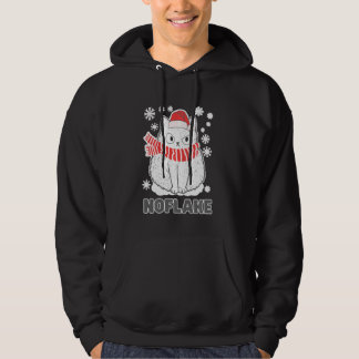 Cute White Cat Julafton-julen Snowflake Cat Pajama Hoodie