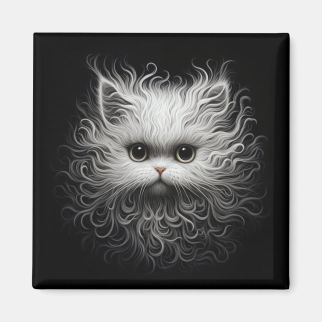 Cute White Cat Magnet (Framsidan)