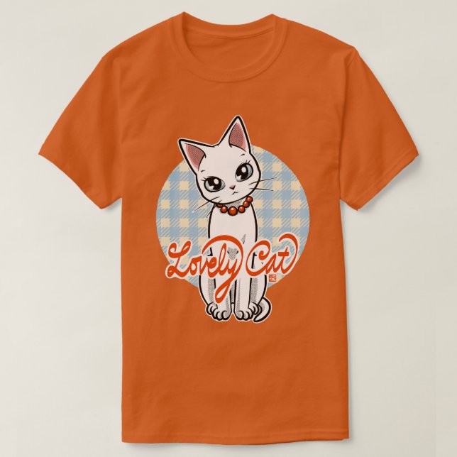 Cute White Cat Misty T Shirt (Design framsida)