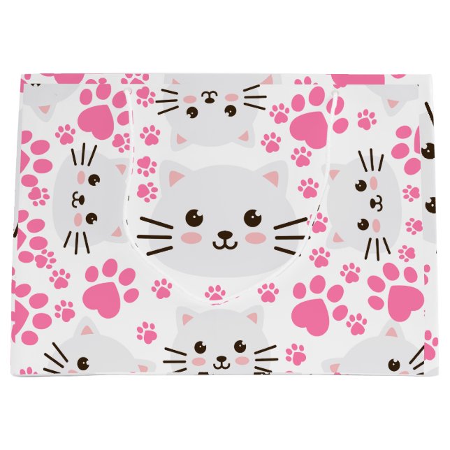 Cute White Cat och Rosa Tass (Framsidan)
