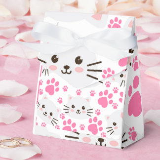 Cute White Cat och Rosa Tass Presentaskar