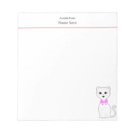 Cute White Cat Simple Anteckningsblock