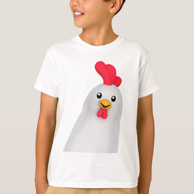 Cute White Chicken / Tupp T-Shirt (Framsida)