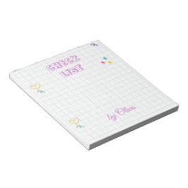 Cute White & Colorful Gingham Mönster Anteckningsblock