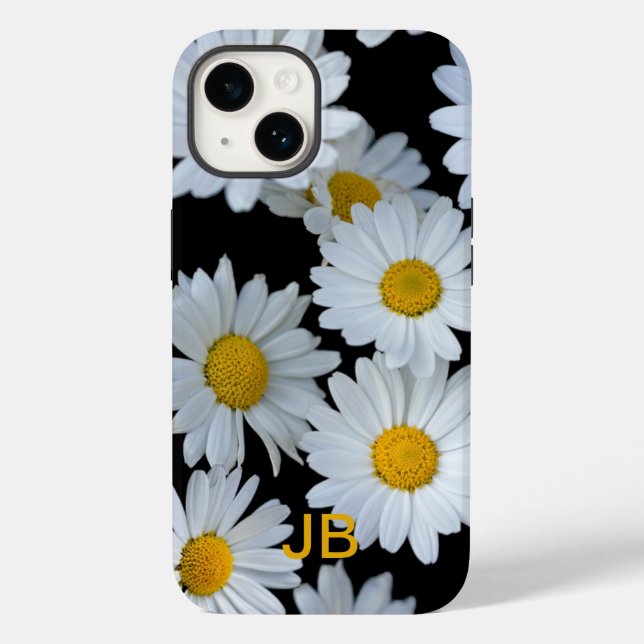 Cute White Daisy Flowers Monogram (Baksida)