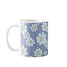 Cute White-Daisy på blå Daisy