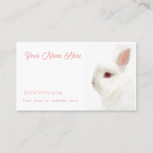 Cute White Dwarf-kanin Fintet Öron Pet Sitter Visitkort