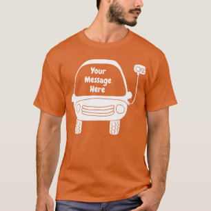 Cute White Electric Car Personlig T Shirt