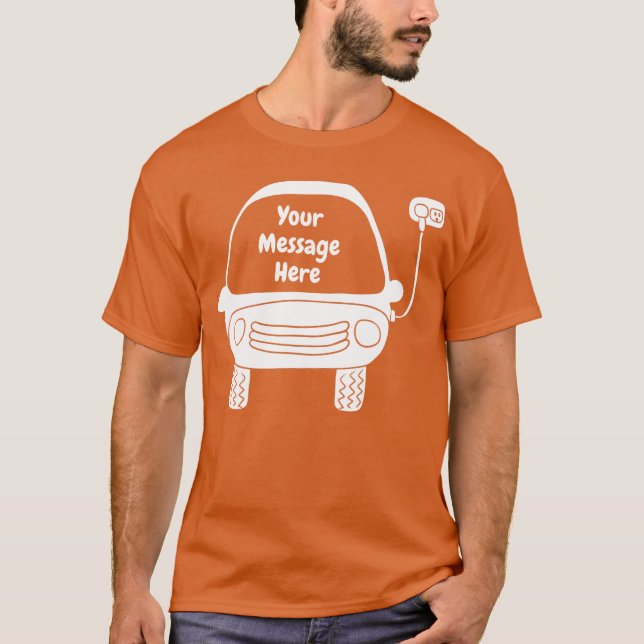 Cute White Electric Car Personlig T Shirt (Framsida)