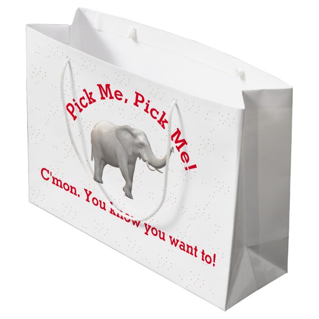 Cute White Elephant Gift Bag (Baksidan Vinklad)