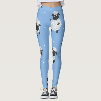 Cute white får: vintage lamm. leggings
