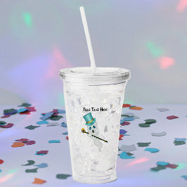 Cute White Finare Ghost Blue Top hat Skull Käpp Take Away Mugg