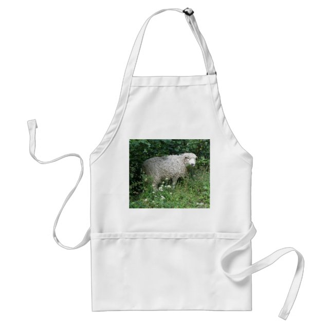 Cute White Fluffy Får Apron Förkläde (Framsidan)