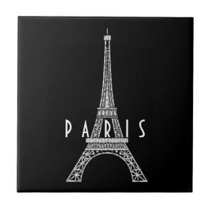 Cute white Frankrike Paris Eiffel torn Kakelplatta