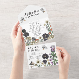 Cute White Ghoarly Flowers Halloween Baby Shower