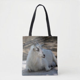Cute White Goat Layed Photo Tygkasse