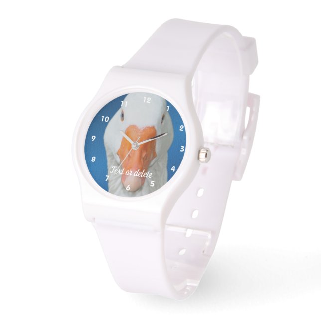Cute White Goose Farm Animal Personlig Armbandsur (Vinkel)