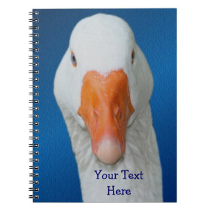 Cute White Goose Personlig Anteckningsbok Med Spiral