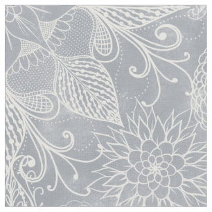 Cute White & Grått Dreamcatcher Feathers Mandala Tyg