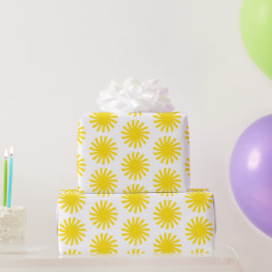 Cute white gult sol lycklig roligt ljusa presentpapper