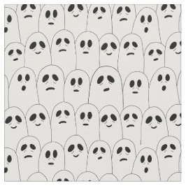 Cute White Halloween Spöken mönstrad Tyg