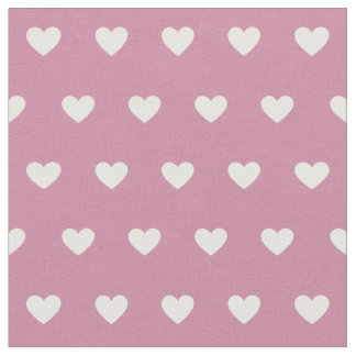 Cute White Hearts Dot Mönster Dusty Ro Tyg