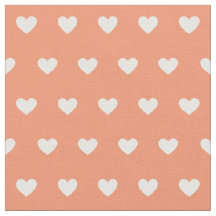 Cute White Hearts Dot Mönster Peach