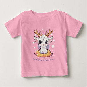 Cute White Hjort med Antlers på molnet T Shirt