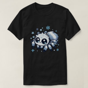 Cute white hoppingspider i snöflingor t shirt